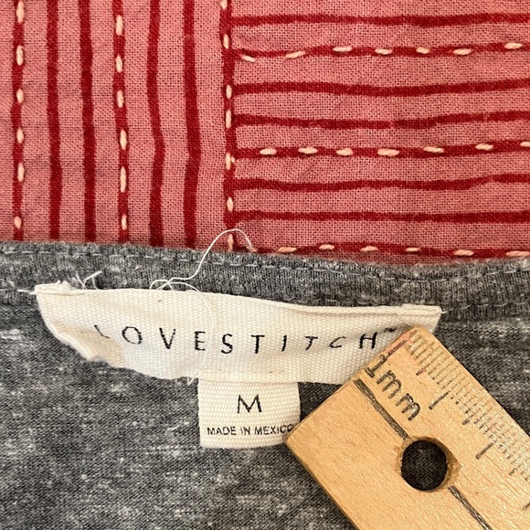 Lovestitch women’s medium Heather Gray Tie-Front Blouse - Picture 3 of 10